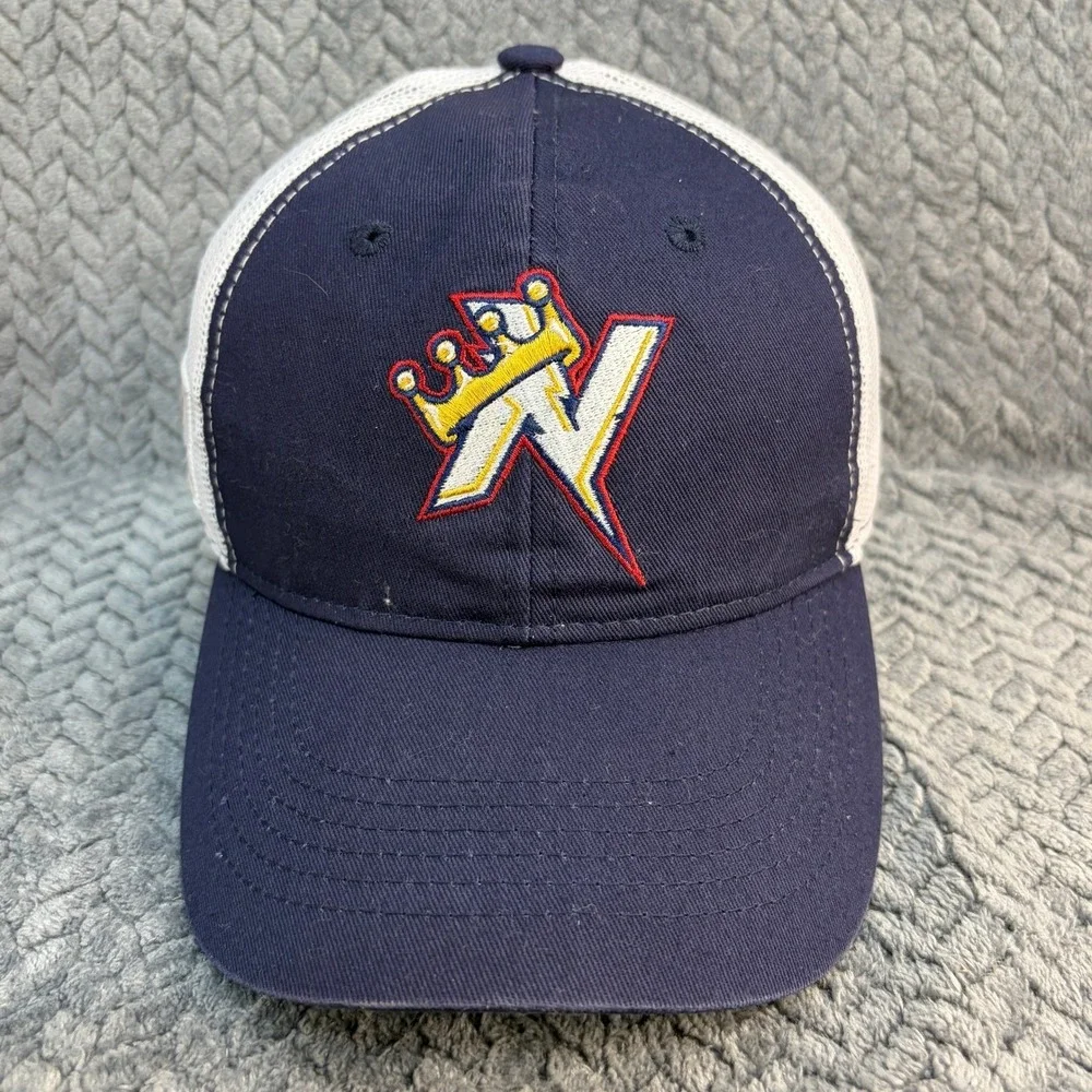 Nissin Top Ramen Trucker Hat Navy Blue White Mesh Snapback Cap Logo Patch